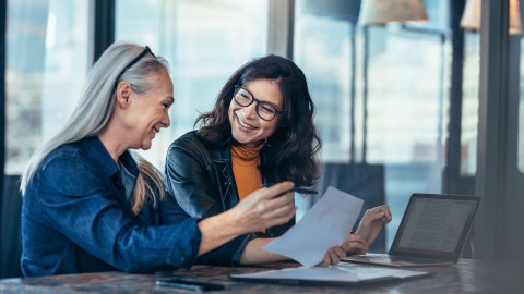 Two woman meeting